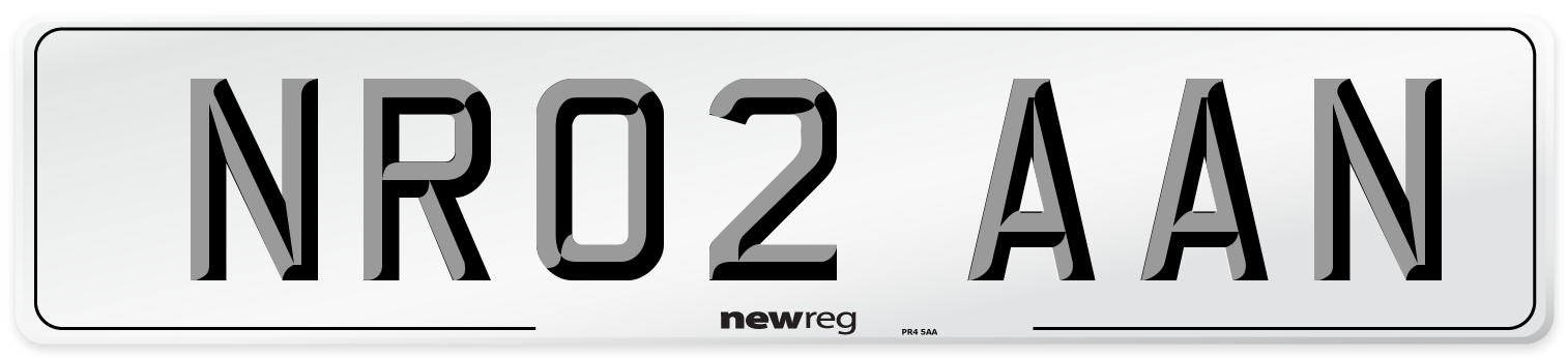 NR02 AAN Number Plate from New Reg
